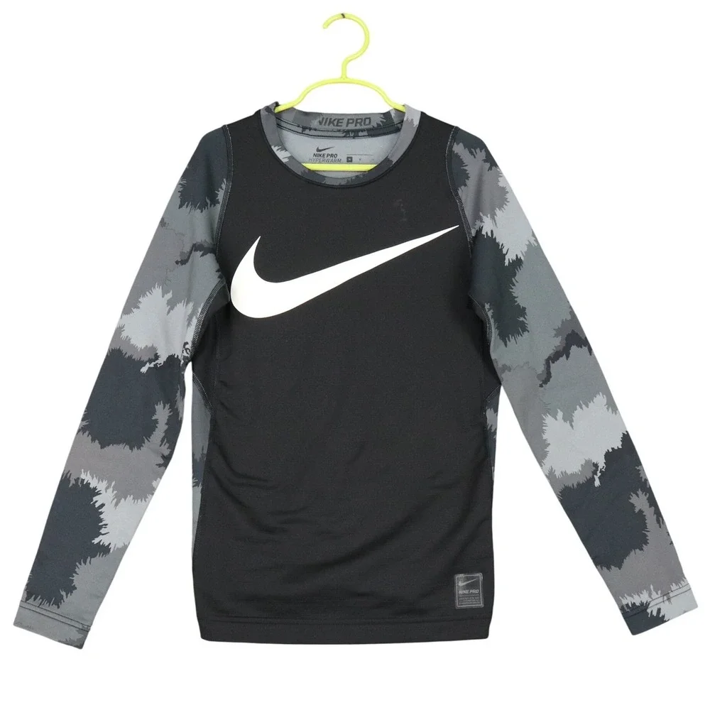 Nike Nike Pro Hyperwarm Long‎ Sleeve Shirt Boys M Camo Performance Base Layer